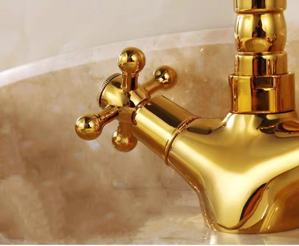 Bathroom Sink Mixer Faucet Short Tall Vessel Basin Taps, Vintage Brass Twin Handle Tap with Cold and Hot Hose 2025 - CAD $92.78 –P2