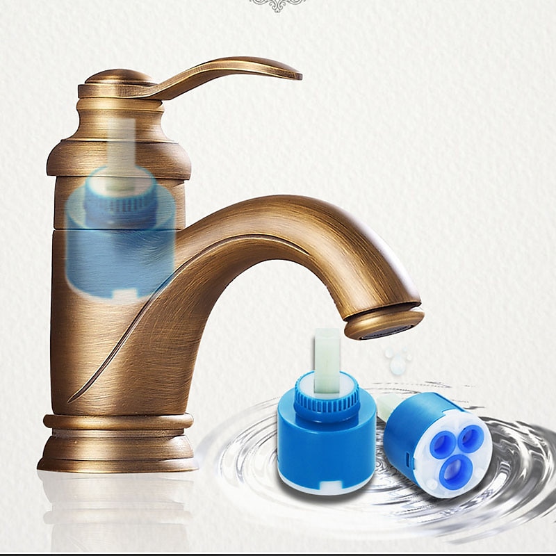 Single Handle Bathroom Faucet,Brass One Hole Waterfall/Centerset, Brass Traditional Bathroom Sink Faucet Contain with Cold and Hot Water 2025 - CAD $79.99 –P2