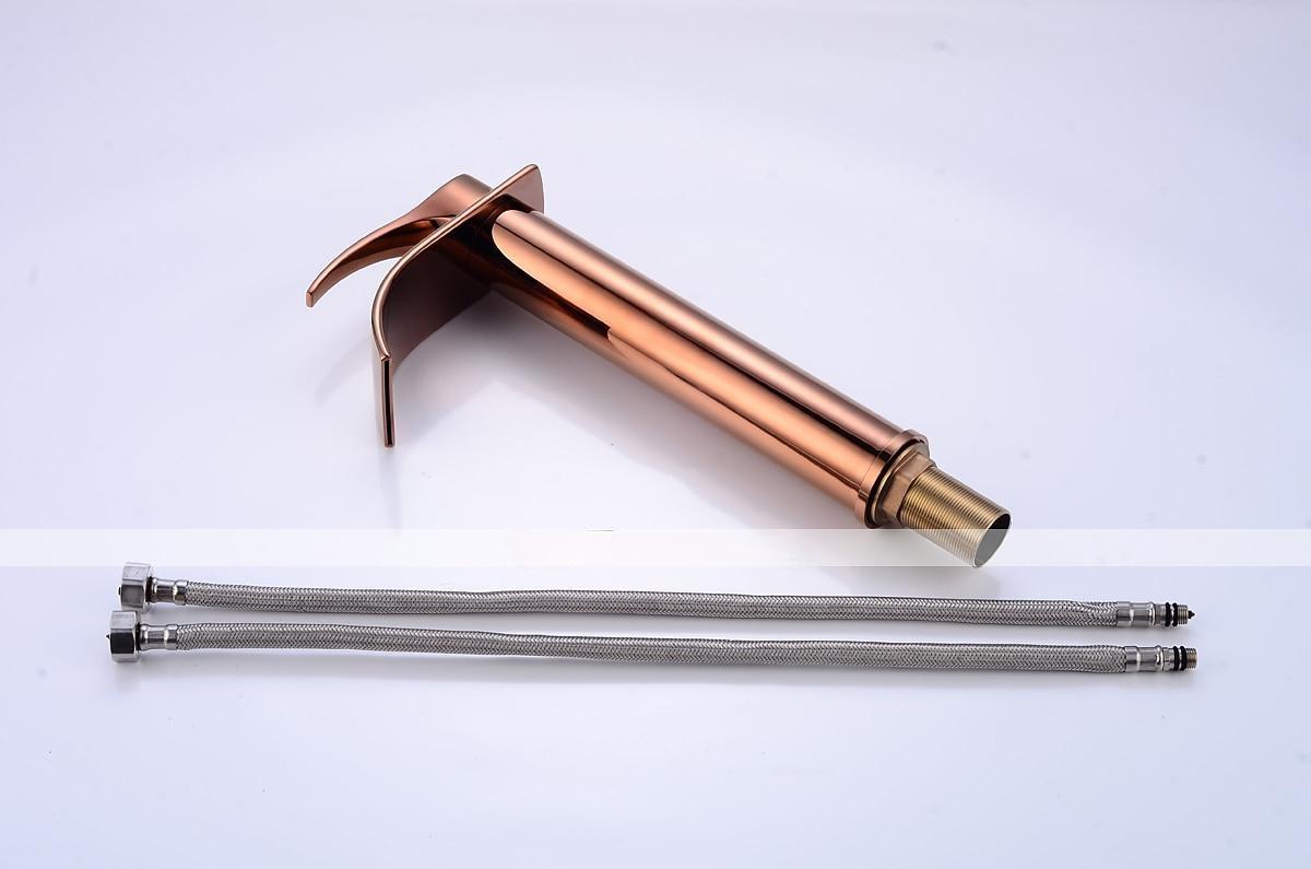 Bathroom Sink Mixer Faucet Tall with Drain, Basin Vessel Tap Ceramic Valve Single Handle Deck Mounted ORB/Rose Gold/Bursh Nickel 2025 - CAD $119.99 –P7