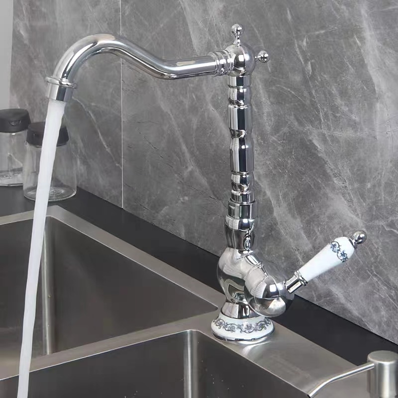 Kitchen Faucet Sink Mixer Taps Single Hanld 360 Degree Swivel Vessel Tap with Cold and Hot Hose 2025 - CAD $87.99 –P7
