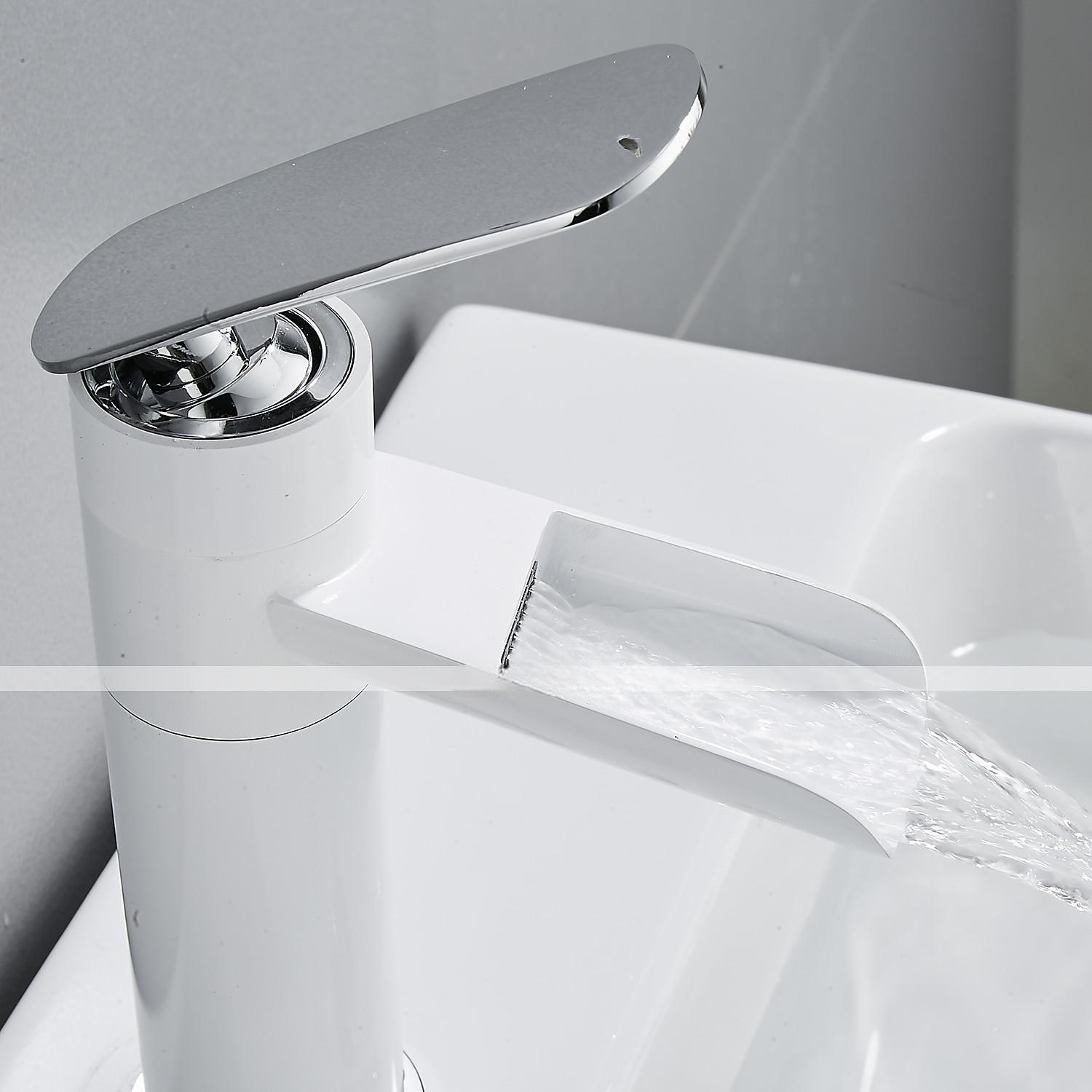 Bathroom Sink Faucet,Rotatable Electroplated Centerset Single Handle One Hole Bath Taps with Hot and Cold Switch 2025 - CAD $95.99 –P19