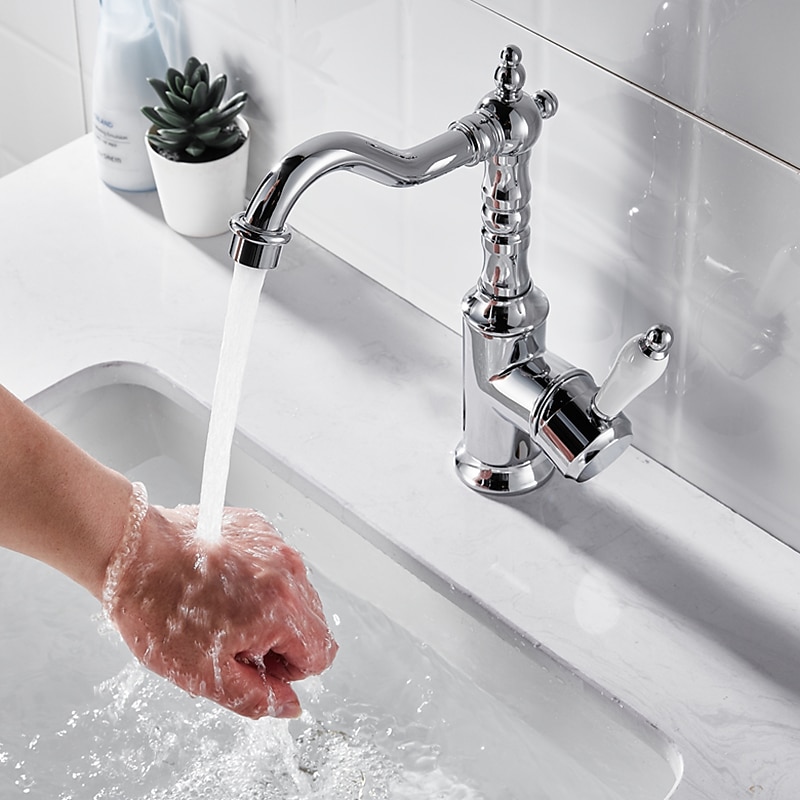 Kitchen faucet - Single Handle One Hole Electroplated Standard Spout Centerset Retro Vintage / Minimalist Kitchen Taps 2025 - CAD $119.99 –P3
