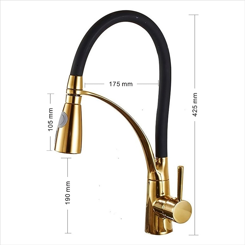 Single Handle Kitchen Faucet Electroplated One Hole Pull Out/Centerset/Tall/High Arc Brass Kitchen Faucet 2025 - CAD $143.99 –P1