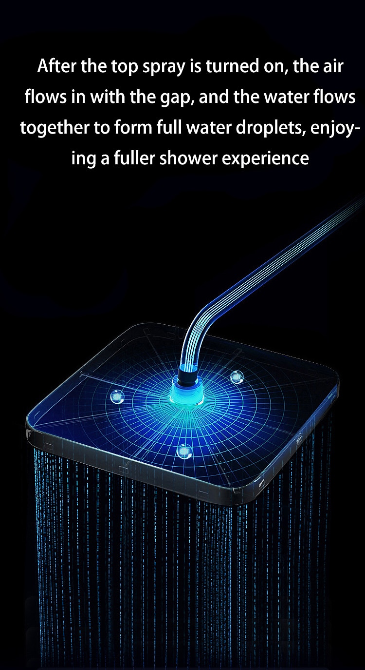 Shower FaucetRainfall Shower Set Piano Digital Intelligent Brass Bathroom Faucets Hot Cold Waterfall Tap Rainfall Gray/White/Black Shower System 2025 - CAD $446.99 –P3