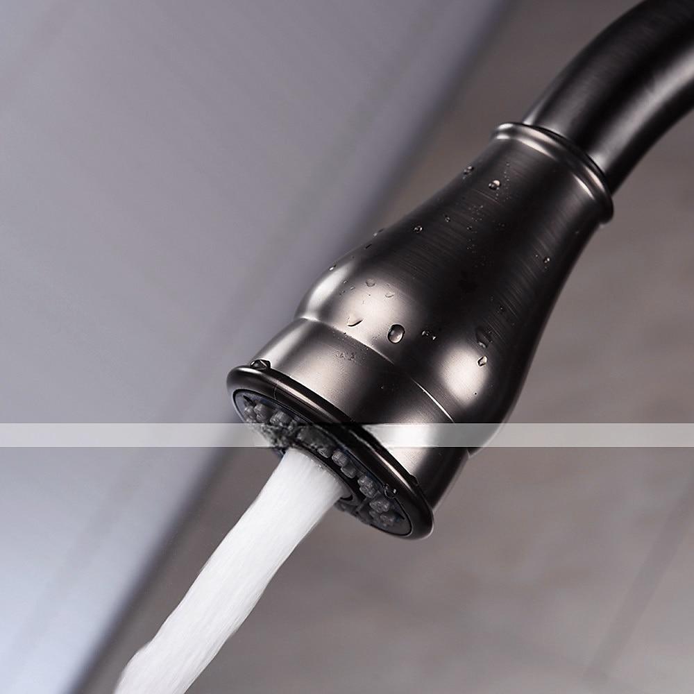 Kitchen Sink Mixer Faucet with Pull Out Sprayer High Arc Brass Silver/Coffee Single Handle One Hole Oil-rubbed Bronze Pull Down Tall Kitchen Taps with Hot and Cold Water Hose 2025 - CAD $159.99 –P8