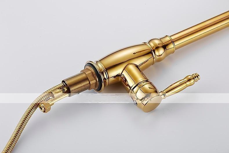 Kitchen Faucet Contemporary Retro Style Ti-PVD Pull-out/Pull-down Vessel/Brass/Single Handle One Hole 2025 - CAD $191.99 –P11