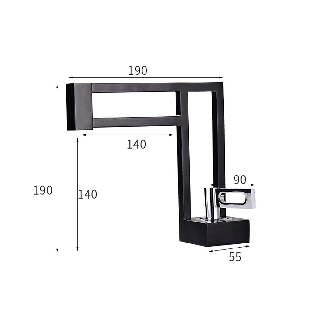 Bathroom Sink Faucet,Brass Modern Style Centerset Single Handle One Hole Bath Taps with Hot and Cold Switch 2025 - CAD $111.99 –P1