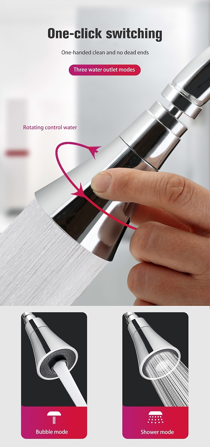Universal Kitchen Water Faucet Adjustable Pressure 360 Degree Rotating Water Tap Head Water Saving Shower Faucet Nozzle Adapter 2025 - CAD $7.99 –P5