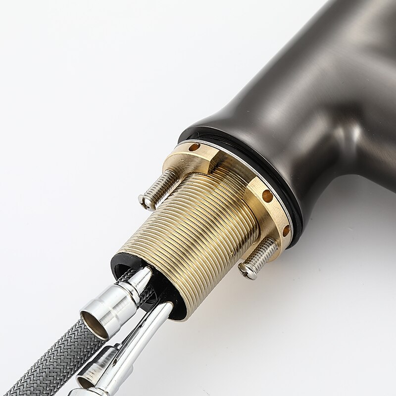 Kitchen Faucet with Pull-out SpraySingle Handle One Hole Brass High Arc 3-Modes Minimalist Style Kitchen Taps(Gun Grey/Black/Chrome) 2025 - CAD $119.99 –P4