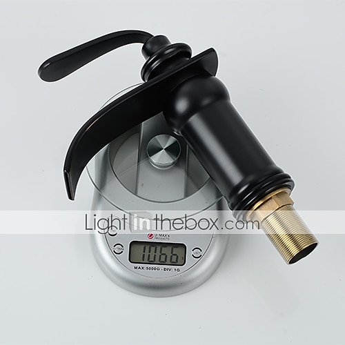 Bathroom Sink Faucet - Waterfall Oil-rubbed Bronze Widespread Single Handle One HoleBath Taps / Art Deco / Retro / Yes / Stainless Steel / Brass 2025 - CAD $119.99 –P7