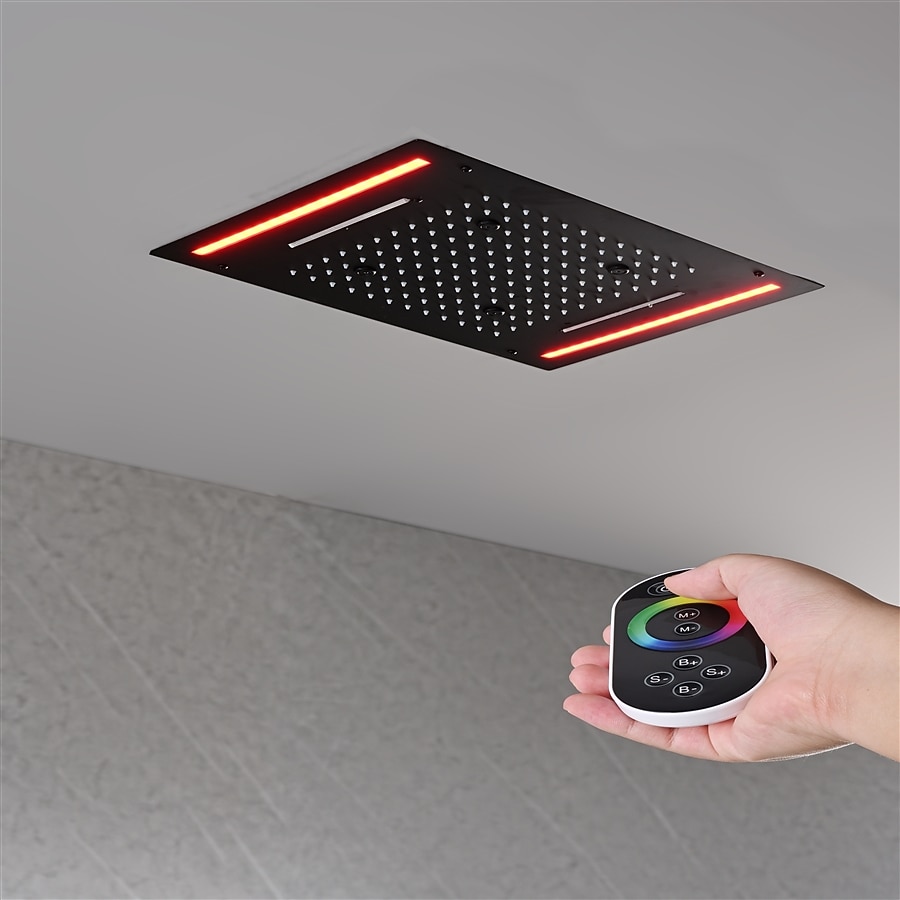 Shower FaucetRainfall Shower Head System / Thermostatic Mixer valve Set - Rainfall Shower Contemporary Painted Finishes Mount Inside Brass Valve Bath Shower Mixer Taps 2025 - CAD $956.99 –P6