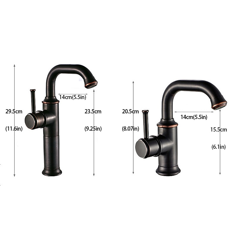 Bathroom Sink Mixer Faucet Vintage Deck Mounted, 360 Swivel Rotatable Single Handle One Hole Monobloc Washroom Basin Taps with Hot and Cold Water Hose Antique Brass ORB 2025 - CAD $111.99 –P1