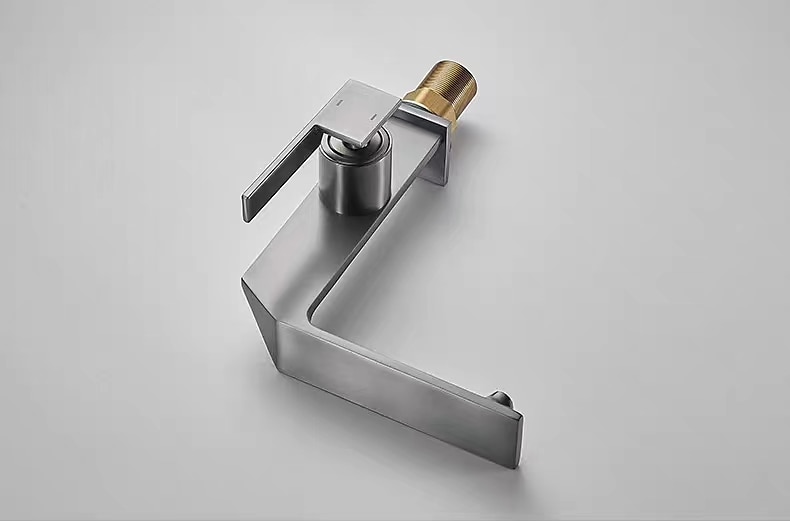 Waterfall Bathroom Sink Mixer Faucet Brass, Single Handle Basin Taps One Hole Faucets with Hot and Cold Hose, Waterfall Spout Brass Bath Tap Chrome Black Gold Grey 2025 - CAD $119.99 –P3