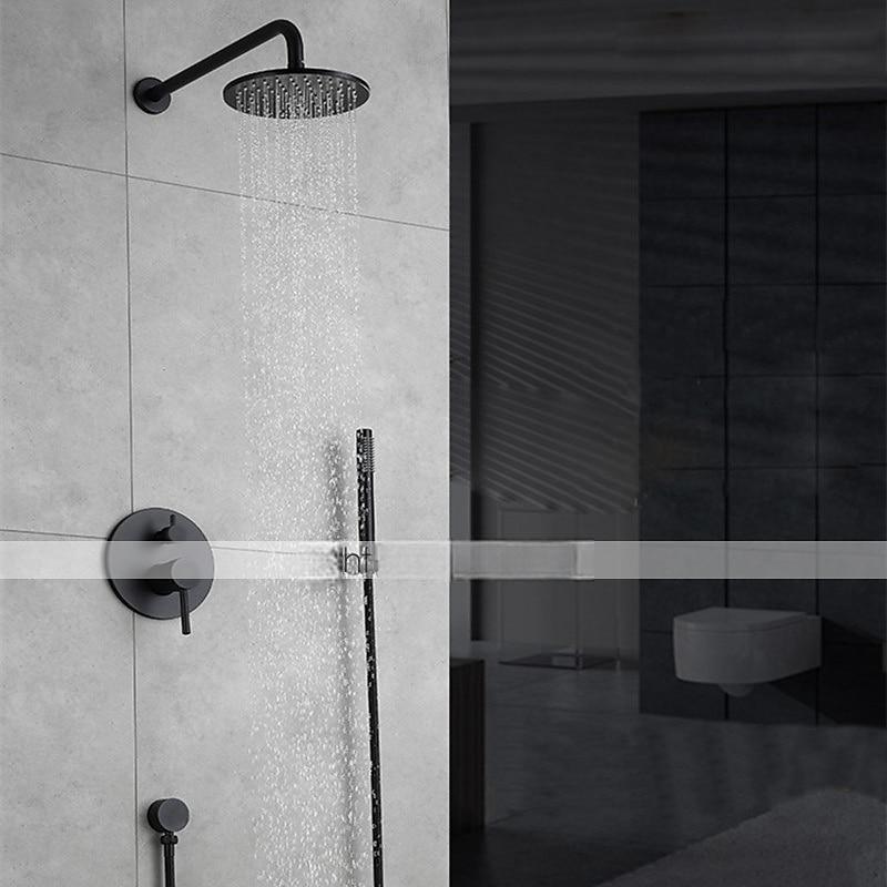 Concealed Shower Faucet Combo Set 8" Shower Head Shower System Mixer Rough In Valve Rainfall High Pressure Head with Handheld Wall Monted Tub and Shower Trim Kit Bathroom Bath 2025 - CAD $271.99 –P9