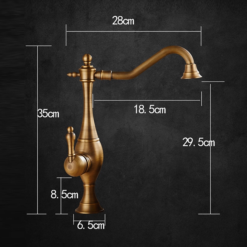 Kitchen FaucetHigh Arc Single Handle One Hole Rotatable Standard Spout Retro Kitchen Taps(Antique Brass/ORB) 2025 - CAD $151.99 –P1