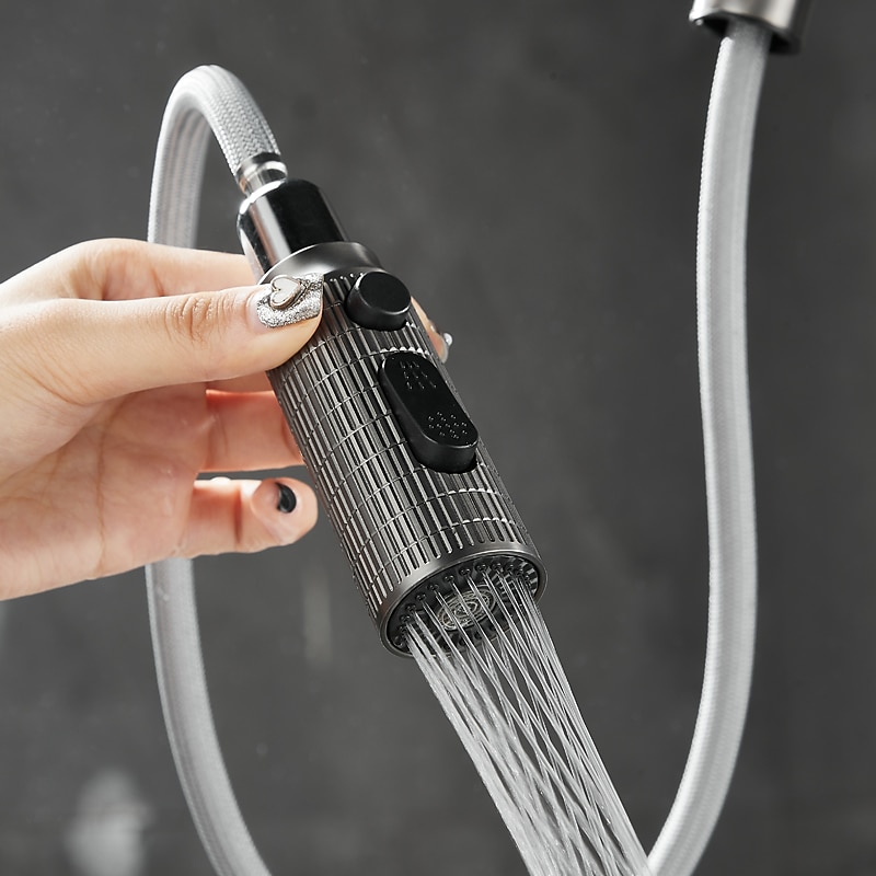 Kitchen Faucet Pull Out Sink Mixer Vessel Tap with 3 Mode Spout 360 Degree Rotate Single Handle with Cold and Hot Hose 2025 - CAD $118.37 –P14