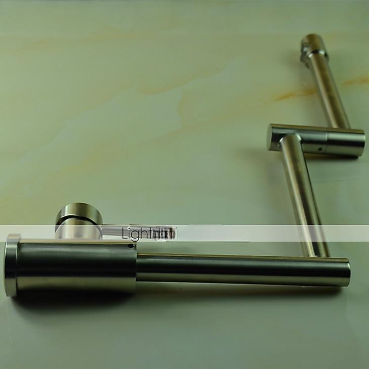 Kitchen FaucetModern Style Stainless Steel Single Handle One Hole Nickel Brushed Pot Filler Deck Mounted Retro Kitchen Taps With Hot and Cold Water 2025 - CAD $127.99 –P3