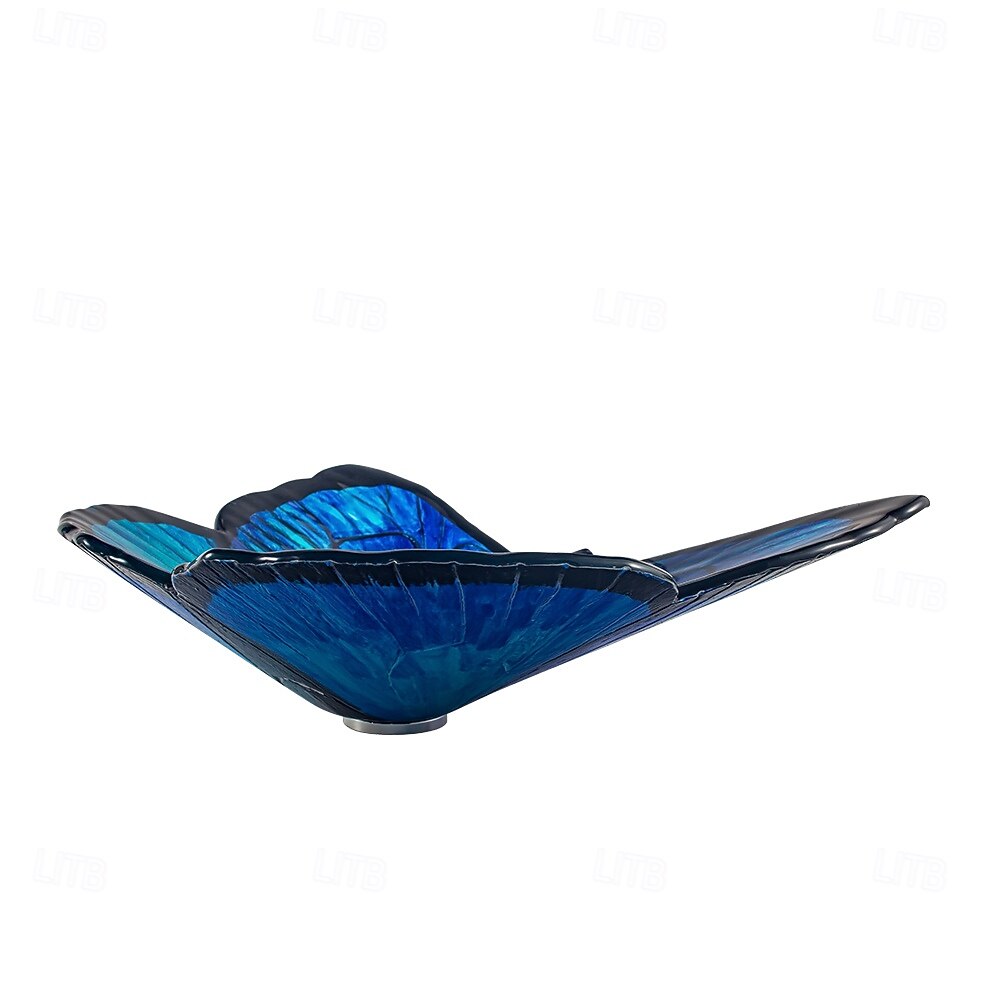 Bathroom Vessel Sink Butterfly Shape Artistic Tempered Glass Vessel Sink Vessel Bowl Sink Countertop Vanity Vessel Sink with Waterfall Faucet and Pop Up Drain Combo 2025 - CAD $558.99 –P6