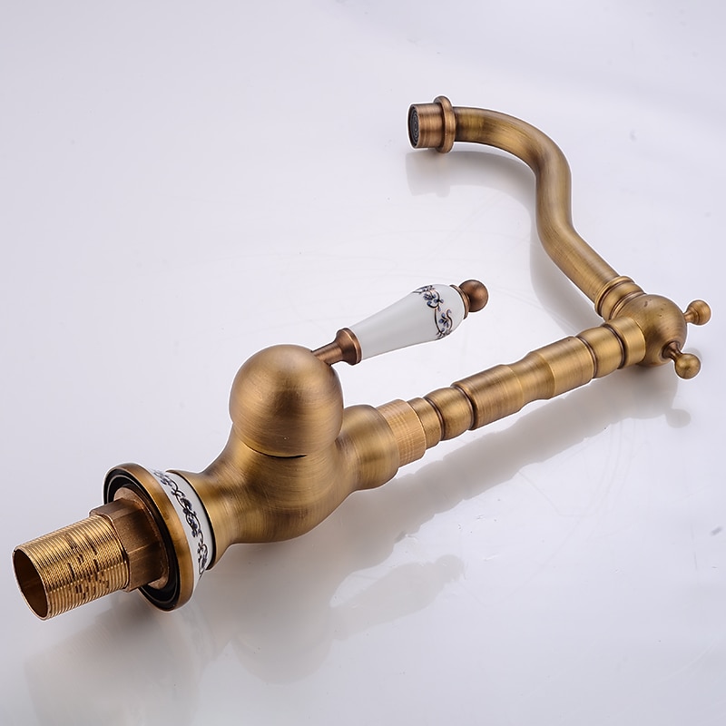 Vintage Kitchen Faucet Sink Mixer Taps Single Handle Vessel Tap with Cold and Hot Hose 2025 - CAD $79.99 –P3