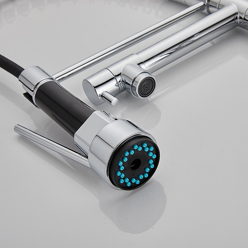 Kitchen Sink Mixer Faucet Pull Down Sprayer Single Lever Pull Out Taps 360 ° Swivel Cold Hot Water Brass Tap Golded Chrome Black 2025 - CAD $143.99 –P17