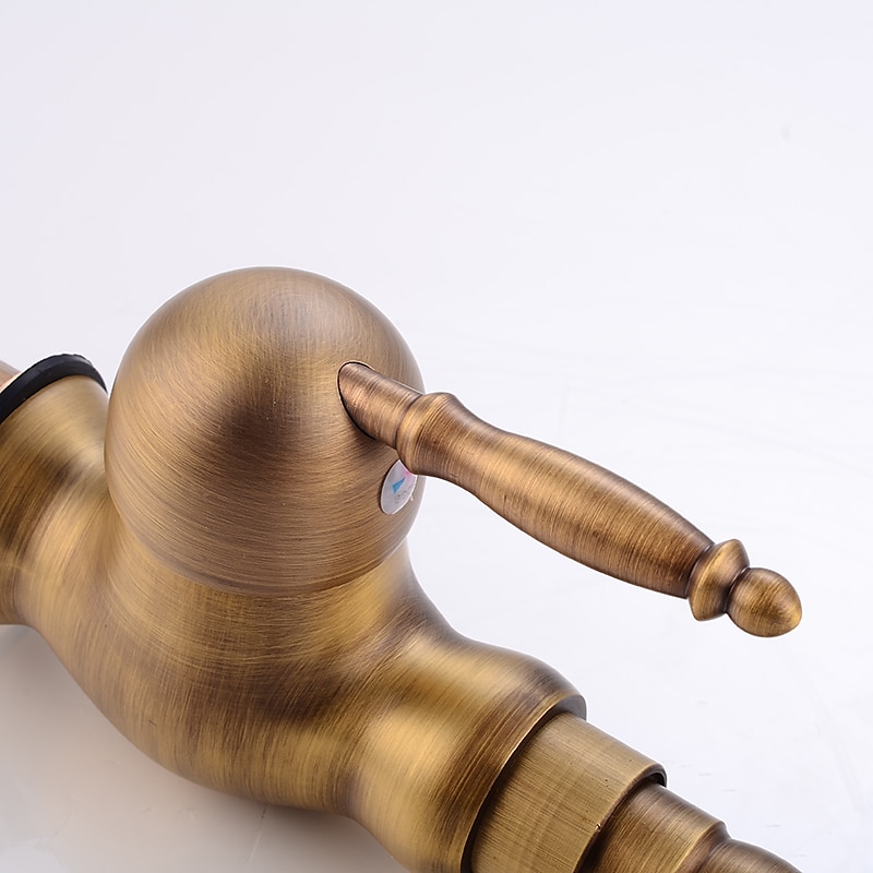 Bathroom Faucet Single Handle, Sink Mixer Basin Taps with Cold and Hot Hose Vintage Brass 2025 - CAD $71.99 –P7