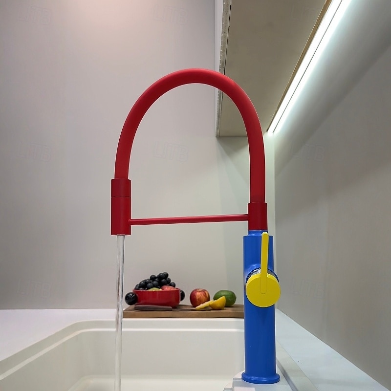 Kitchen faucet - Single Handle One Hole Electroplated / Painted Finishes Pull-out / Pull-down / Standard Spout / Tall / High Arc Centerset Modern Contemporary Kitchen Taps 2025 - CAD $84.99 –P1