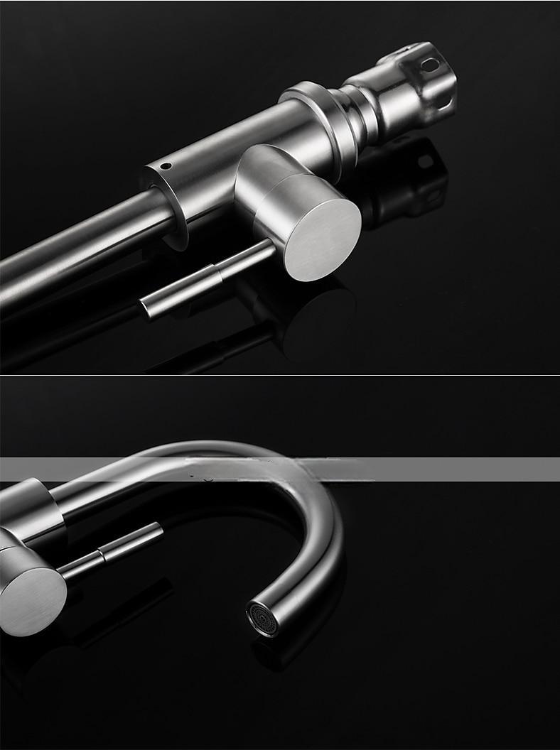 Bathroom Sink Faucet,Single Handle Black Nickel/White Dainted/Brushed Nickel One Hole Standard Spout Stainless Steel Bathroom Sink Faucet with Hot and Cold Water 2025 - CAD $63.99 –P4