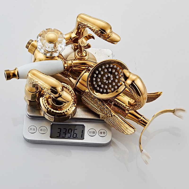Bathtub Faucet - Retro Vintage Electroplated Wall Installation Brass Valve Bath Shower Mixer Taps 2025 - CAD $287.99 –P3