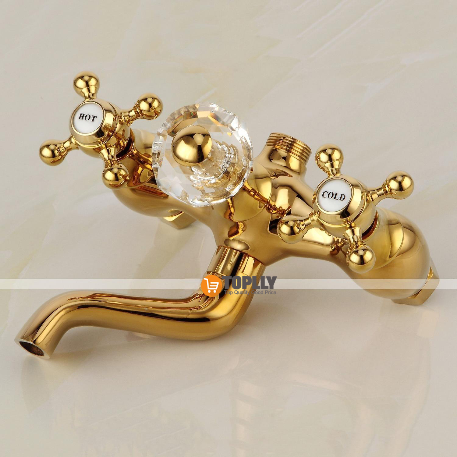 Bathtub Faucet Mixer Tap Telephone Style Luxury Golden Polish With Sprayer Hand Shower Rotate Spout tub Hot and Cold Water 2025 - CAD $239.99 –P5