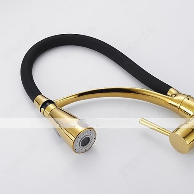 Single Handle Kitchen Faucet Electroplated One Hole Pull Out/Centerset/Tall/High Arc Brass Kitchen Faucet 2025 - CAD $143.99 –P5
