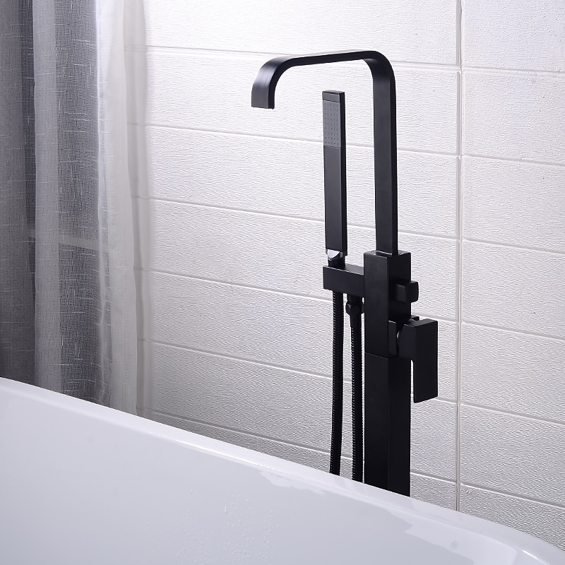 Bathtub Faucet - Contemporary Electroplated Free Standing Brass Valve Bath Shower Mixer Taps 2025 - CAD $398.99 –P12