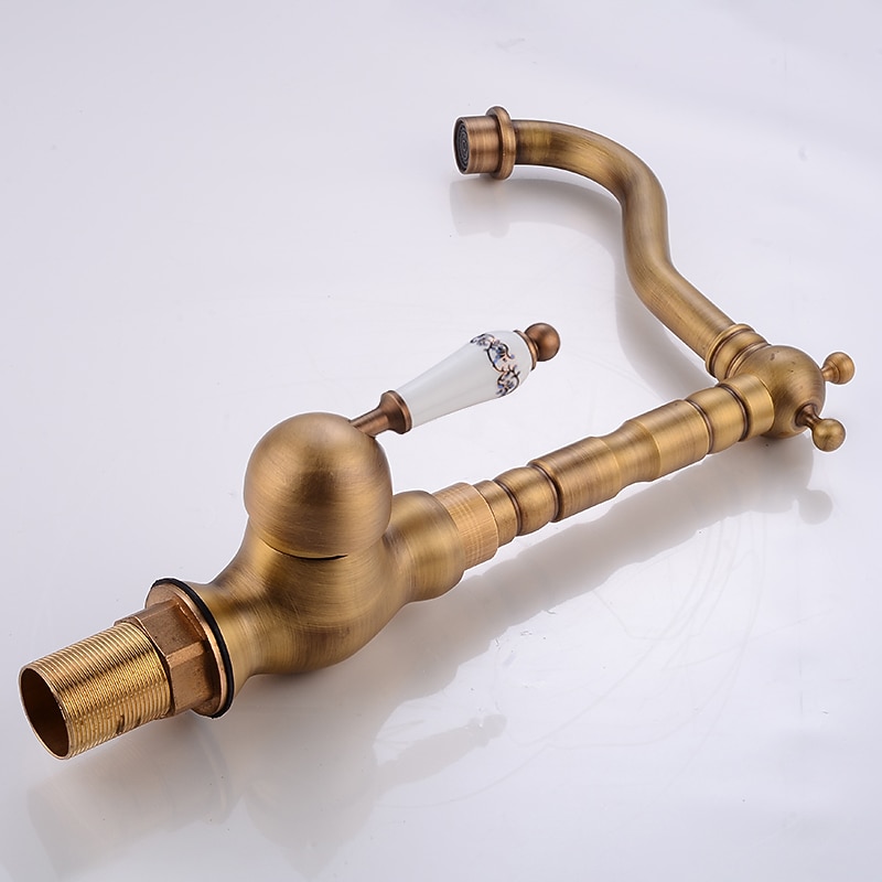 Traditional Kitchen Sink Mixer Faucet with Cold and Hot Hose Vessel Taps Single Handle 2025 - CAD $52.99 –P2