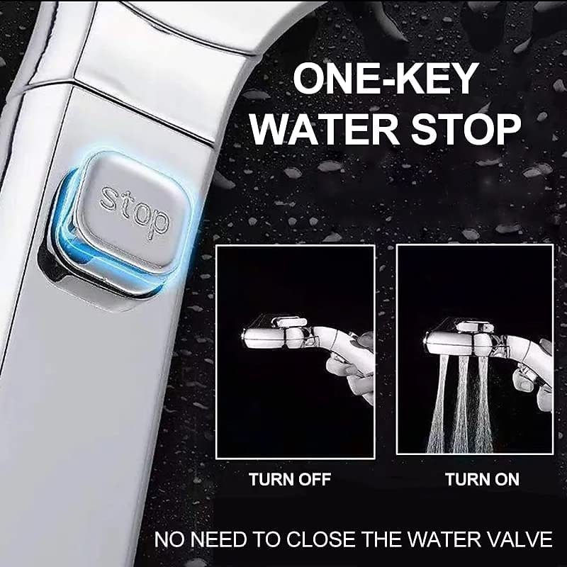 Shower Head 4 Mode Adjustable High Pressure Water Saving One-key Stop Water Handheld Pressurized Showerhead Bathroom Accessories(With 1.5m Water Pipe and Support) 2025 - CAD $11.99 –P3