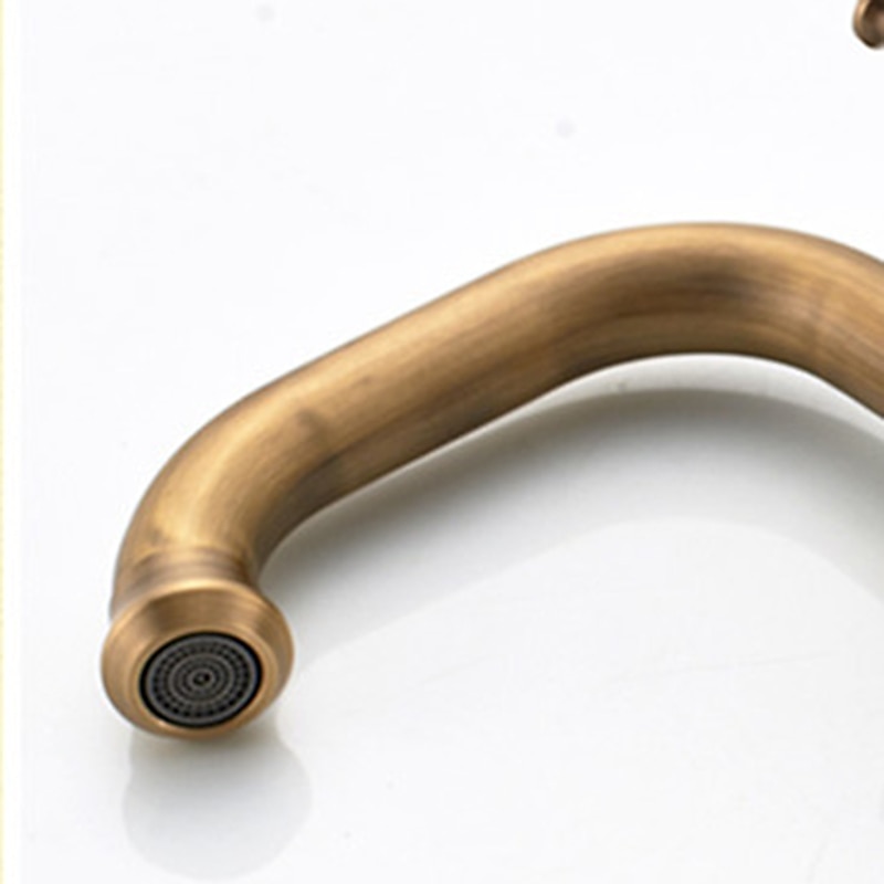 Bathroom Sink Mixer Faucet Vintage Deck Mounted, 360 Swivel Rotatable Single Handle One Hole Monobloc Washroom Basin Taps with Hot and Cold Water Hose Antique Brass ORB 2025 - CAD $111.99 –P5
