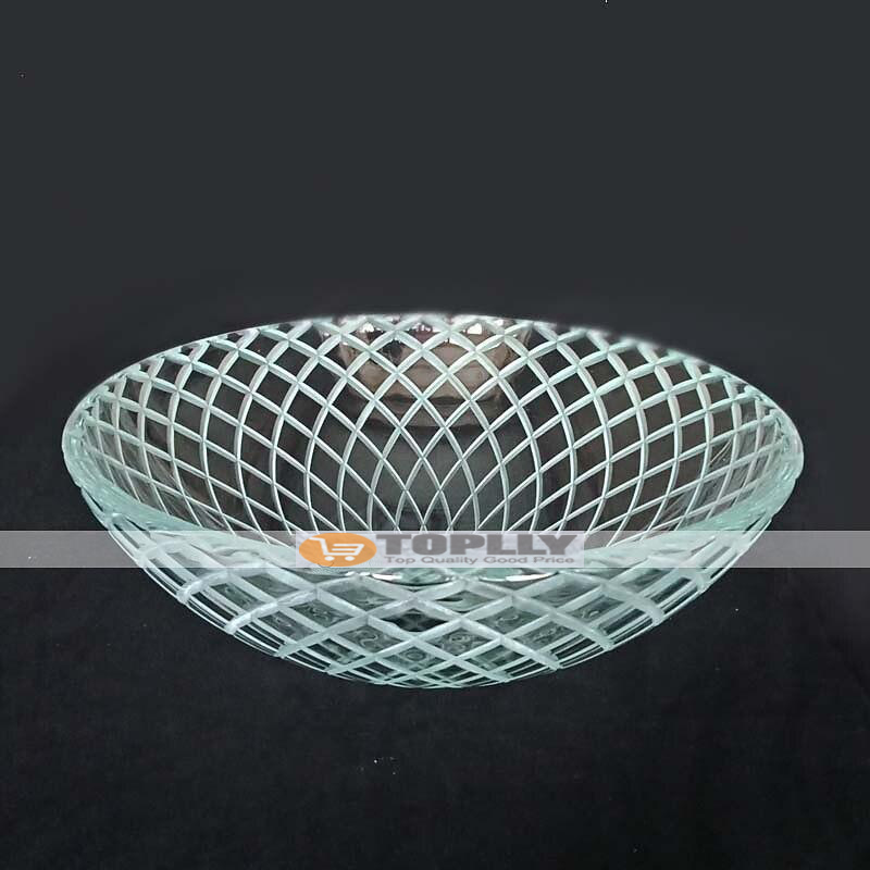 Round Basin Sink 16.5 inches Tempered Glass Crystal Vessel Sink with Pop Up Drain and Mounting Ring Washroom Art Basin Countertop Artistic Above Counter Vanity Bowl 2025 - CAD $366.99 –P2