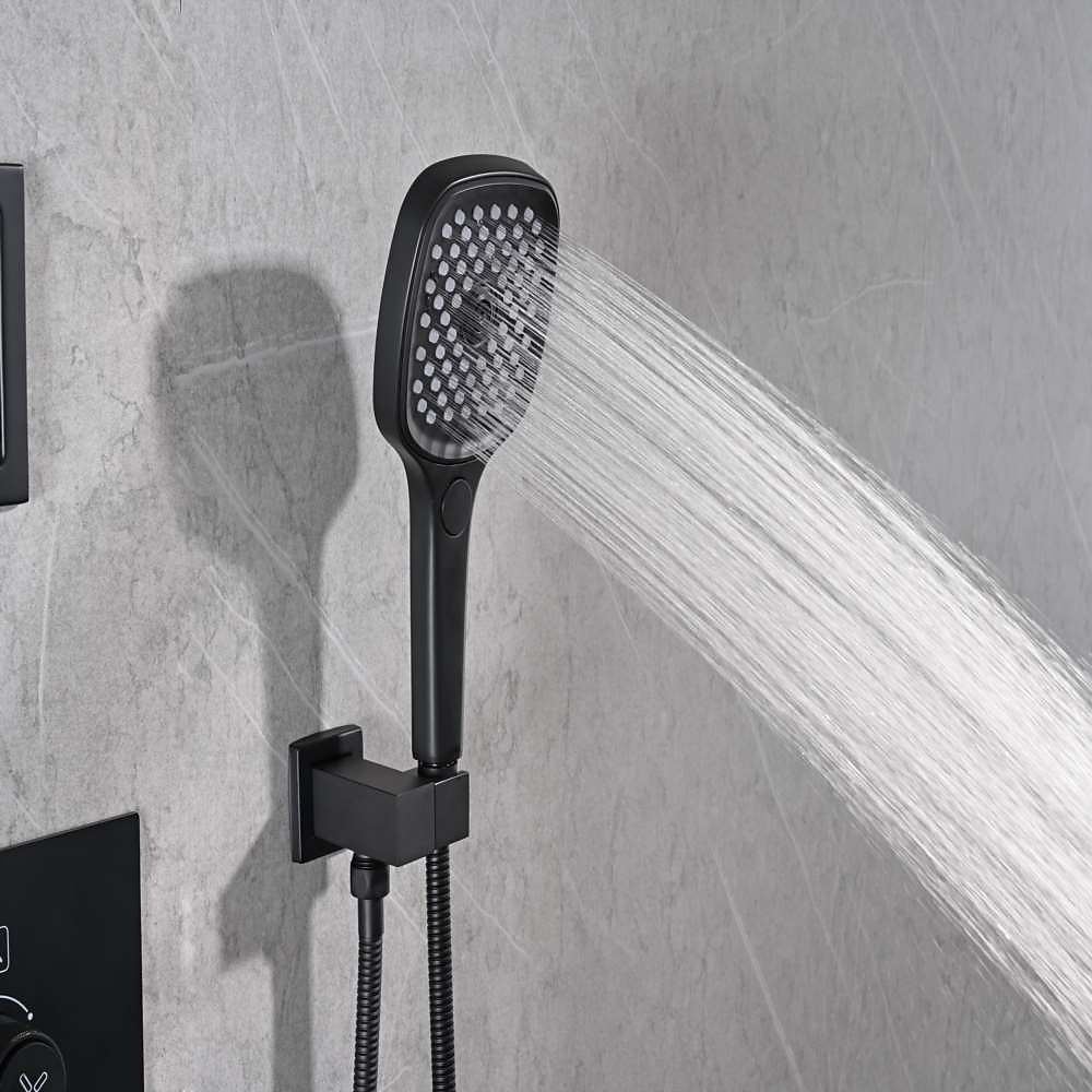 Shower FaucetRainfall Shower Head System / Thermostatic Mixer valve Set - Rainfall Shower Contemporary Painted Finishes Mount Inside Brass Valve Bath Shower Mixer Taps 2025 - CAD $956.99 –P18