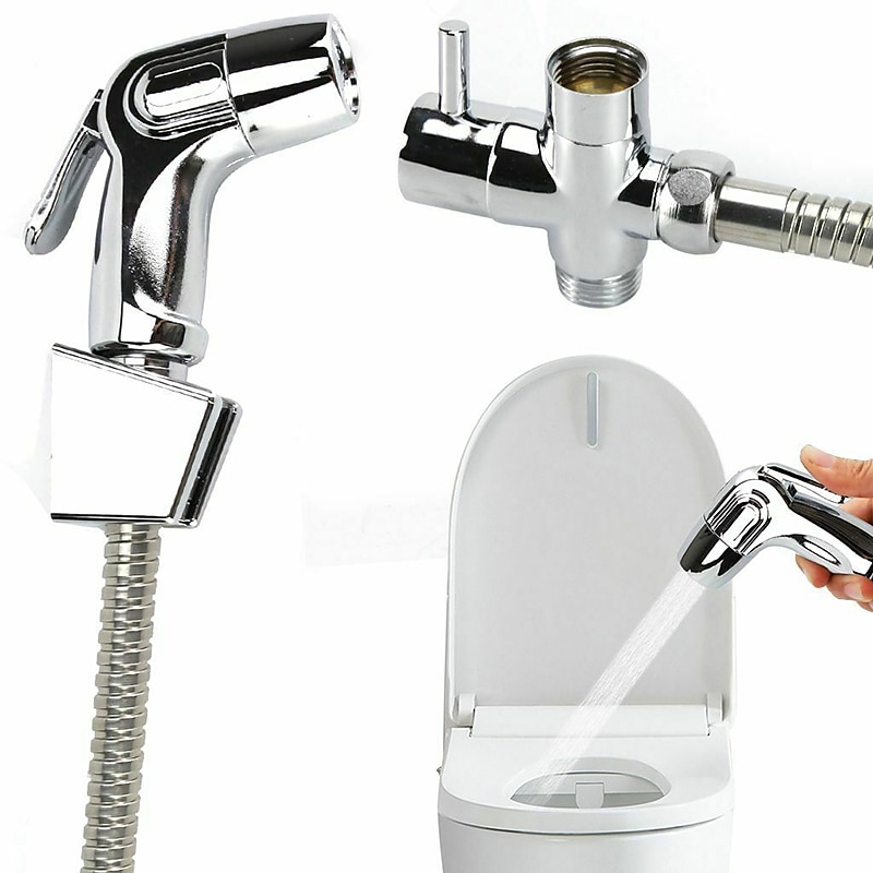 Handheld Toilet Bidet Sprayer Set Kit Stainless Steel Hand Bidet Faucet for Bathroom Handheld Shower Head Nozzle Hose Set Toilet Sprinkler Docking Hand Shower Head Handheld Toilet Sprayer Accessories 2025 - CAD $36.99 –P7