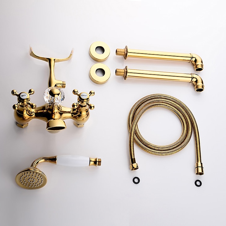 Bathtub Faucet - Modern Contemporary Electroplated Roman Tub Ceramic Valve Bath Shower Mixer Taps 2025 - CAD $303.99 –P18