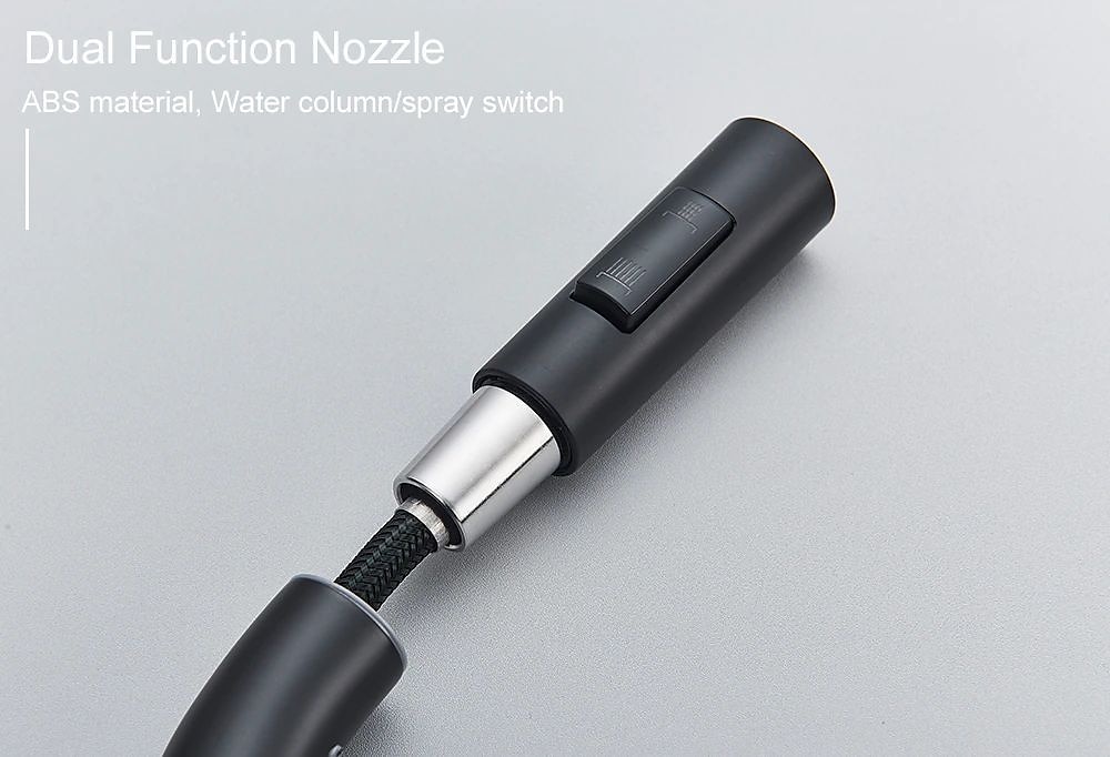 Kitchen Sink Mixer Faucet with Pull Out Sprayer Stainless Steel Rotatable Vessel Tap Rainfall/Waterfall Mode Spray Faucet Black&Silver Kitchen Faucet Tap with Soap Dispenser 2025 - CAD $111.99 –P9