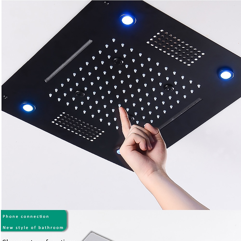 Shower FaucetRainfall Shower Head LED Waterfall Rain Contemporary Chrome/Painted Finishes Ceiling Mounted Bath Showerhead for Shower Room Bluetooth Remote Control Bathroom Plumbing Accessories 2025 - CAD $797.99 –P11