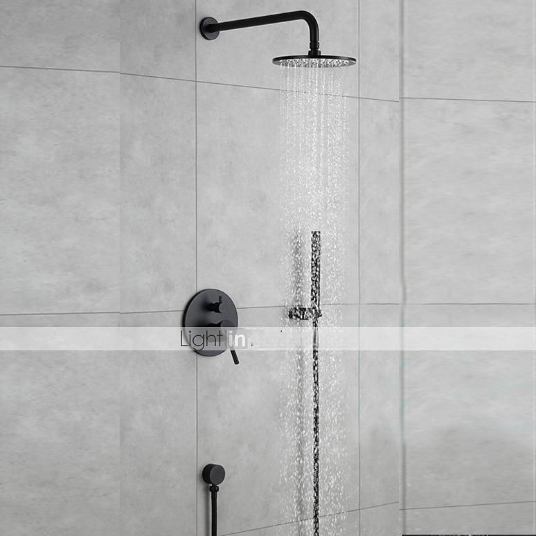 Concealed Shower Faucet Combo Set 8" Shower Head Shower System Mixer Rough In Valve Rainfall High Pressure Head with Handheld Wall Monted Tub and Shower Trim Kit Bathroom Bath 2025 - CAD $271.99 –P10