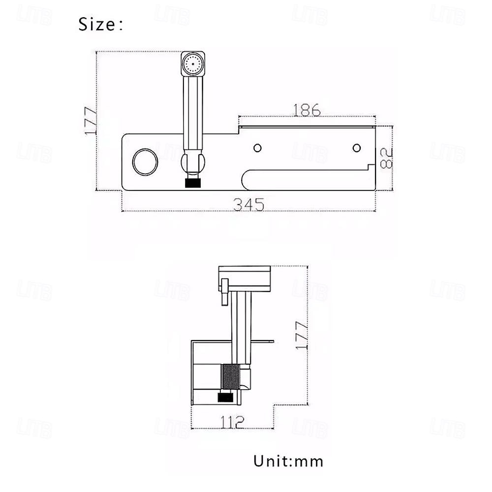 Brushed Gold Bidet Sprayer Concealed Button Brass Valve with Commodity Shelf Paper Holder Plastic Sprayer PVC Hose Grey 2025 - CAD $283.18 –P13