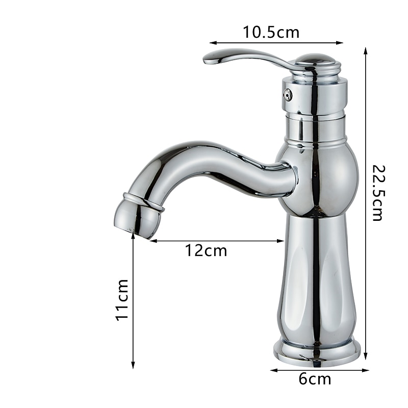 Bathroom Sink Faucet,Brass Contemporary Style Single Handle One Hole Bath Tap with Hot and Cold Switch 2025 - CAD $111.99 –P11
