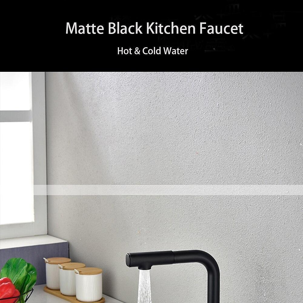 Kitchen Sink Faucet Black Single Handle One Hole Electroplated Pull-out / Pull-down Centerset Contemporary Kitchen Taps with Stream and Shower Modes 2025 - CAD $159.99 –P2