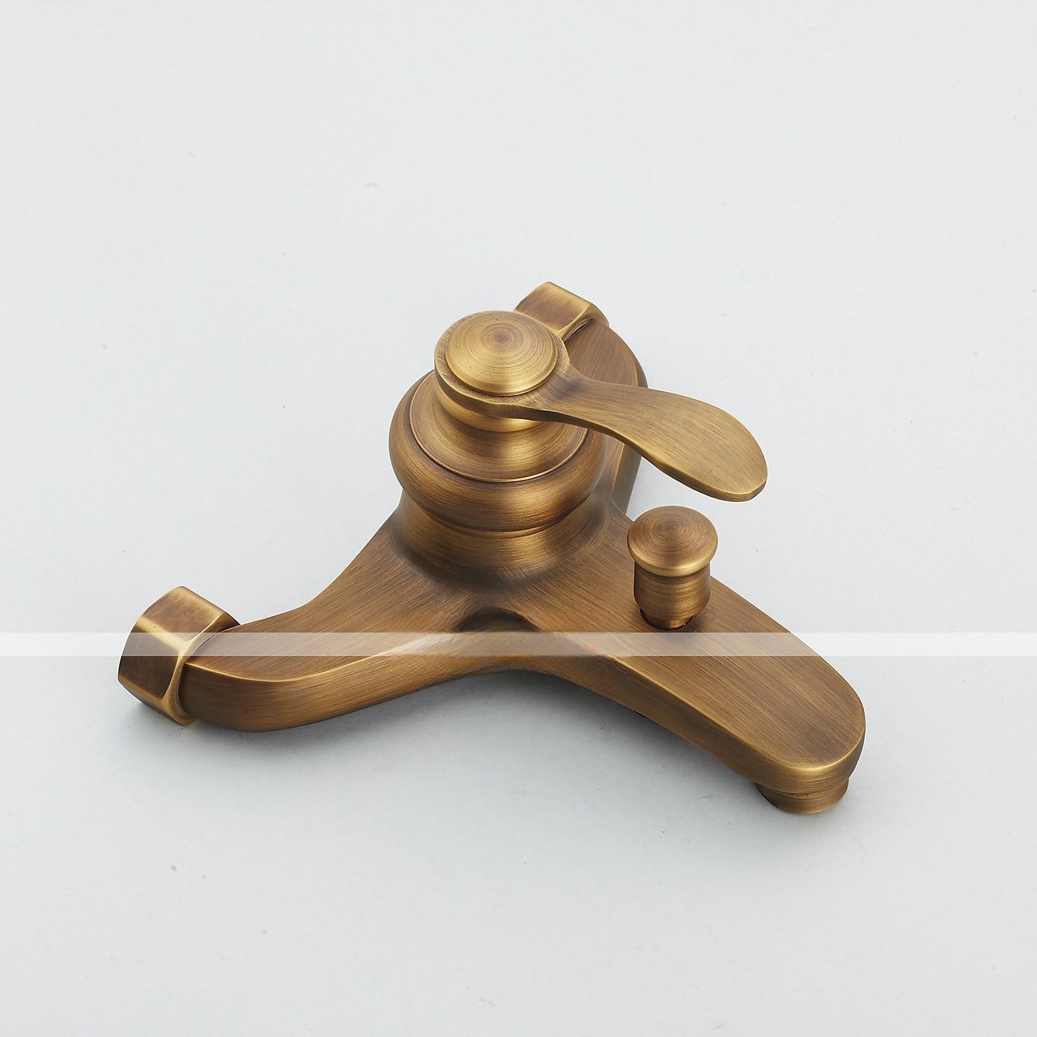 Shower Faucet Set Handshower Included Vintage Style/Country Brass Mount Outside Ceramic Valve Bath Shower Mixer Taps/Single Handle/Yes/Single Handle Three Holes 2025 - CAD $151.99 –P12