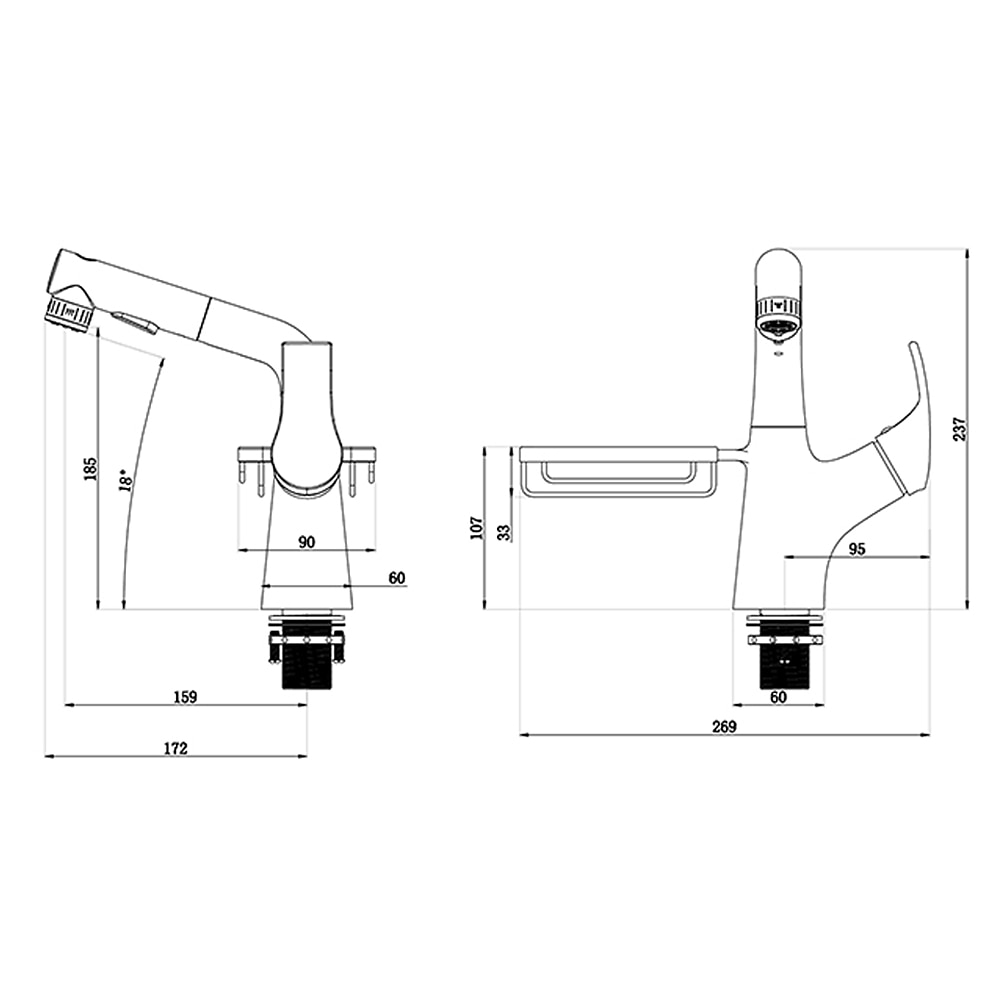 Bathroom Sink Faucet - Rotatable / Pull out Chrome / Electroplated / Painted Finishes Centerset Single Handle One HoleBath Taps 2025 - CAD $135.99 –P15