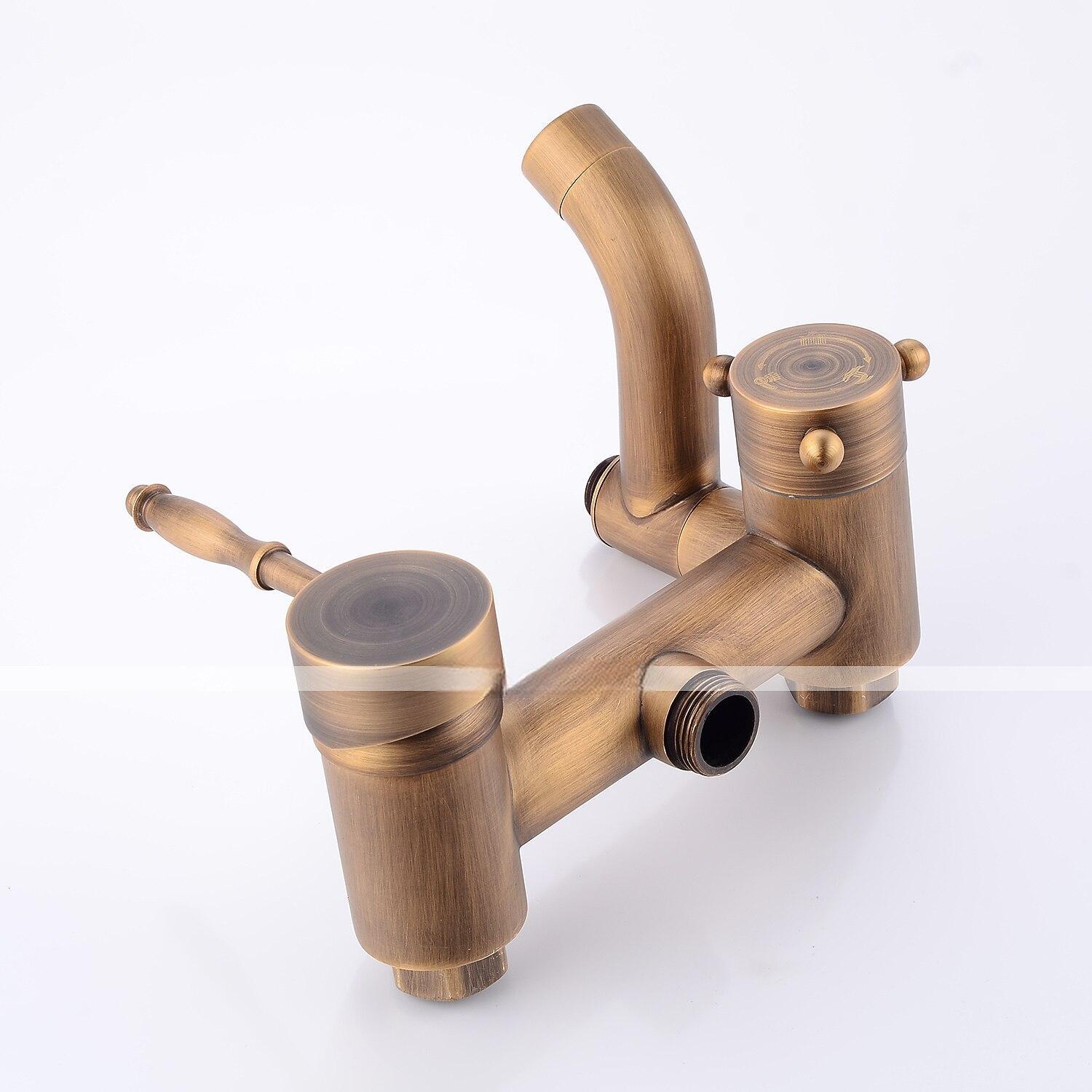 Shower FaucetShower System Set - Handshower Included pullout Waterfall Vintage Style / Country Antique Brass Mount Outside Ceramic Valve Bath Shower Mixer Taps 2025 - CAD $303.99 –P7
