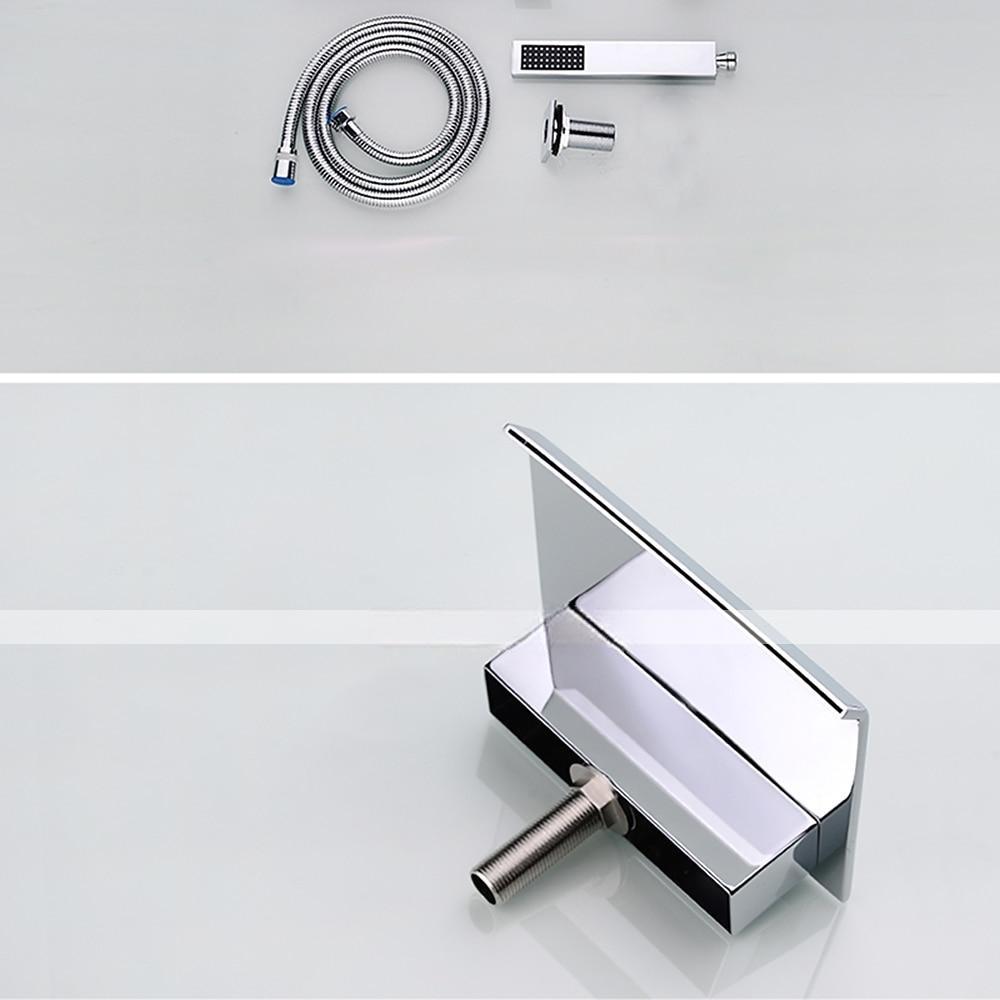 Bathtub Faucet - Contemporary Electroplated Roman Tub Ceramic Valve Bath Shower Mixer Taps 2025 - CAD $366.99 –P7