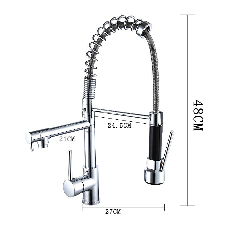 Kitchen Sink Mixer Faucet Pull Down Sprayer Single Lever Pull Out Taps 360 ° Swivel Cold Hot Water Brass Tap Golded Chrome Black 2025 - CAD $143.99 –P1