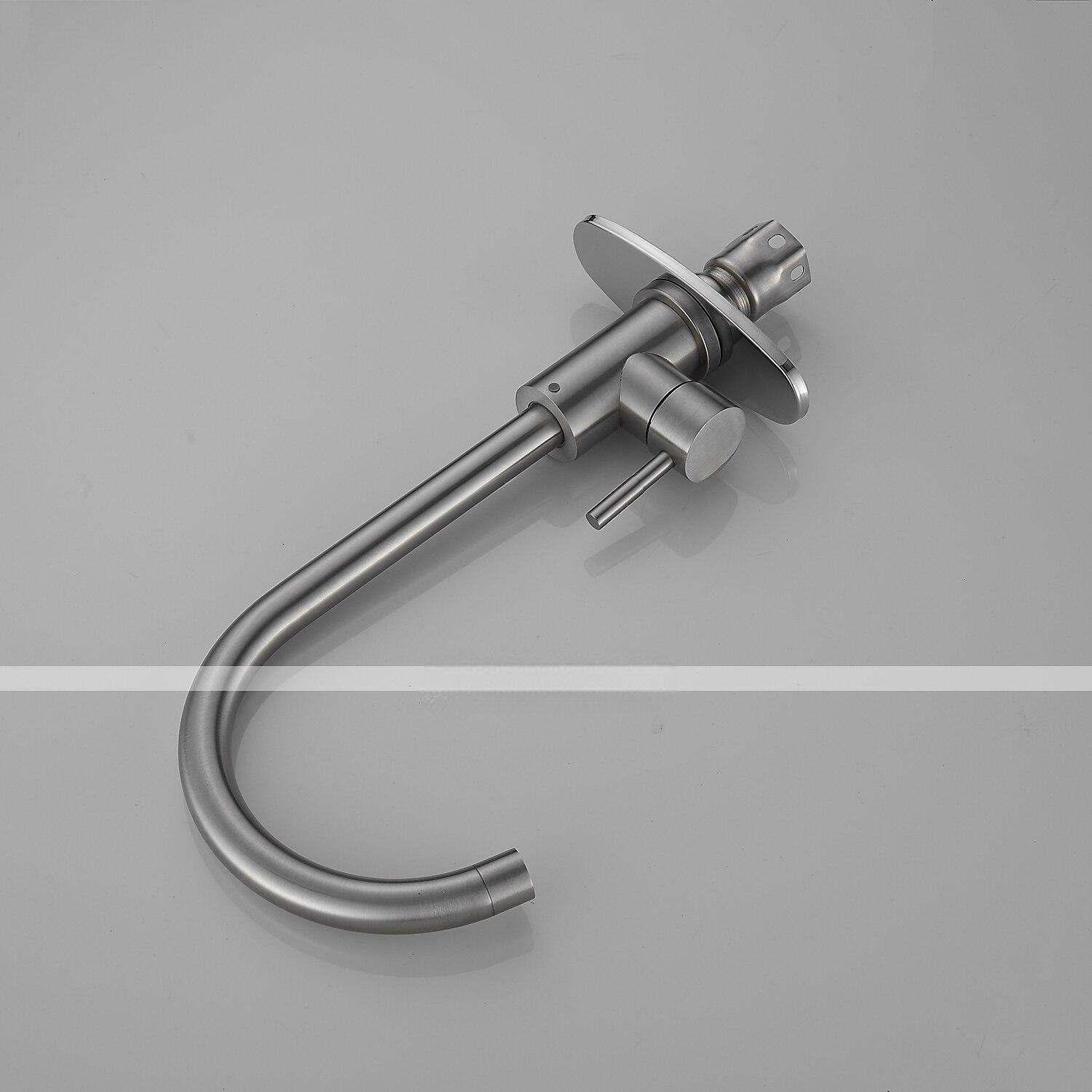 Stainless Steel Deck Mounted Kitchen Faucet Nickel Brushed Multi-function Rotatable Kitchen Faucet with Hot and Cold Switch 2025 - CAD $52.99 –P8